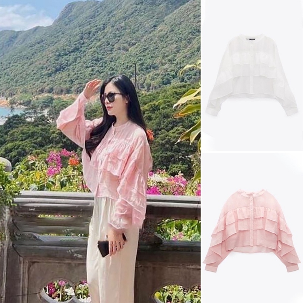Zara Ruffled Romantic blouse - Picture 2 of 13